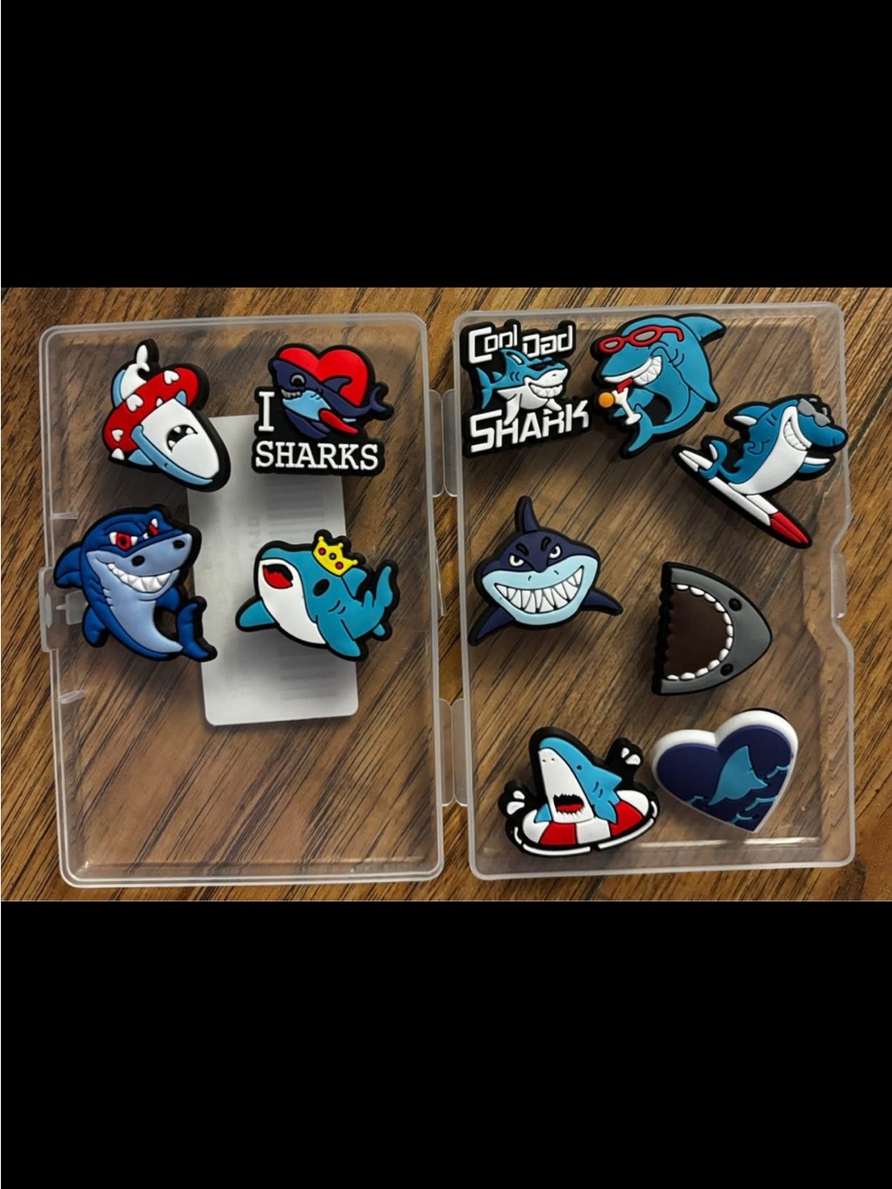 Shark-Themed Kids Shoe Charms - Blue Assorted Designs